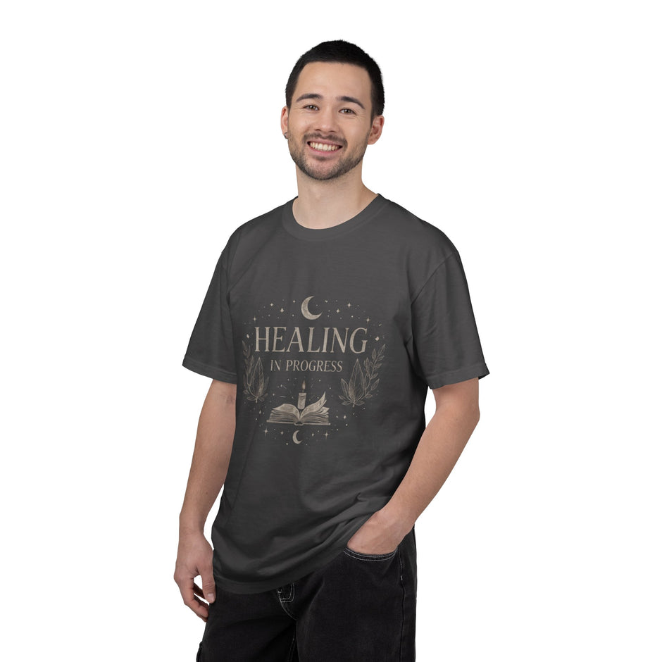Healing in Progress Tee | Moon, Book & Candle Wellness Shirt