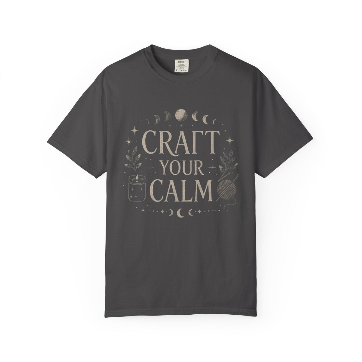 Craft Your Calm T-shirt | Moon Phases, Plants & Candle Illustration