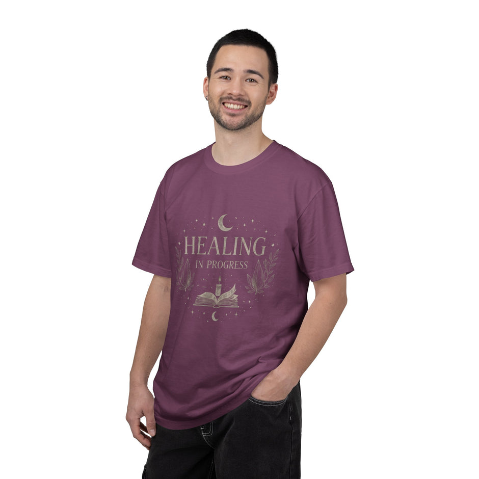 Healing in Progress Tee | Moon, Book & Candle Wellness Shirt