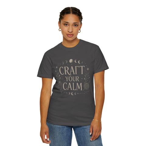Craft Your Calm T-shirt | Moon Phases, Plants & Candle Illustration