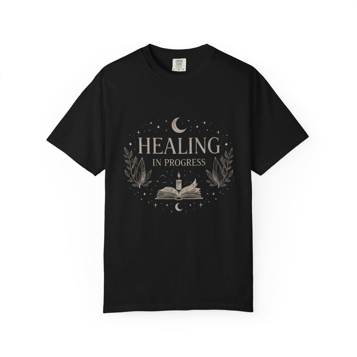 Healing in Progress Tee | Moon, Book & Candle Wellness Shirt