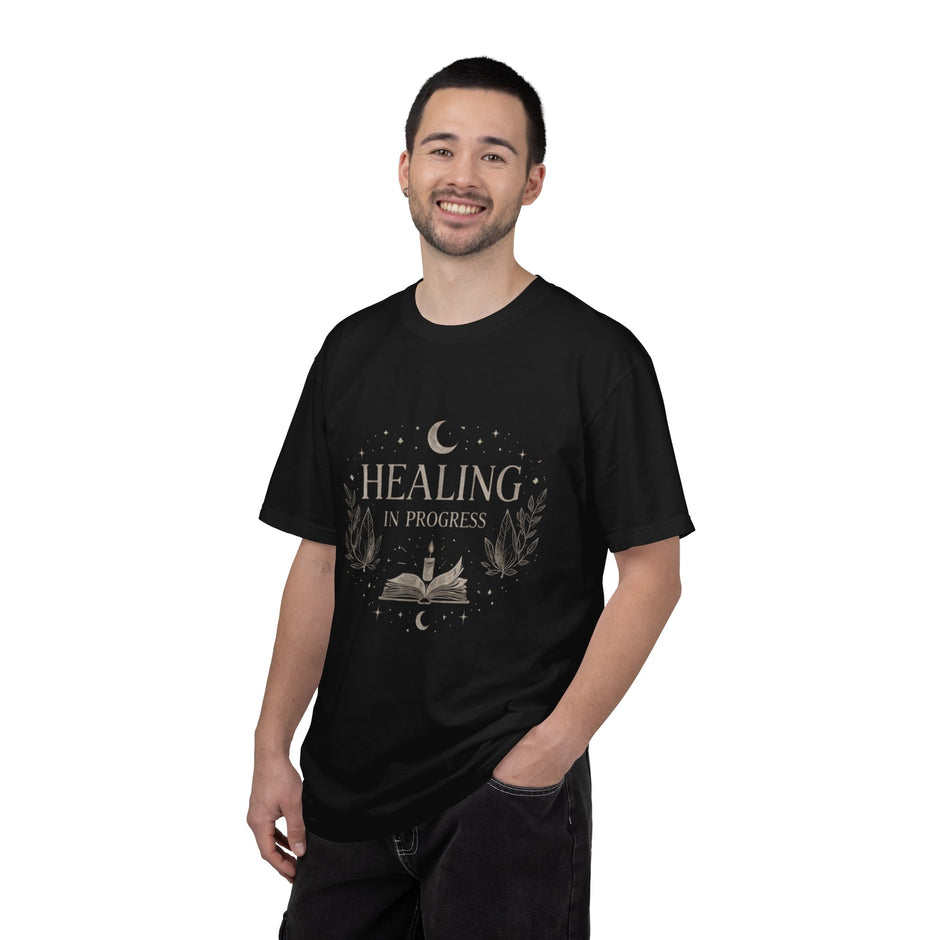 Healing in Progress Tee | Moon, Book & Candle Wellness Shirt