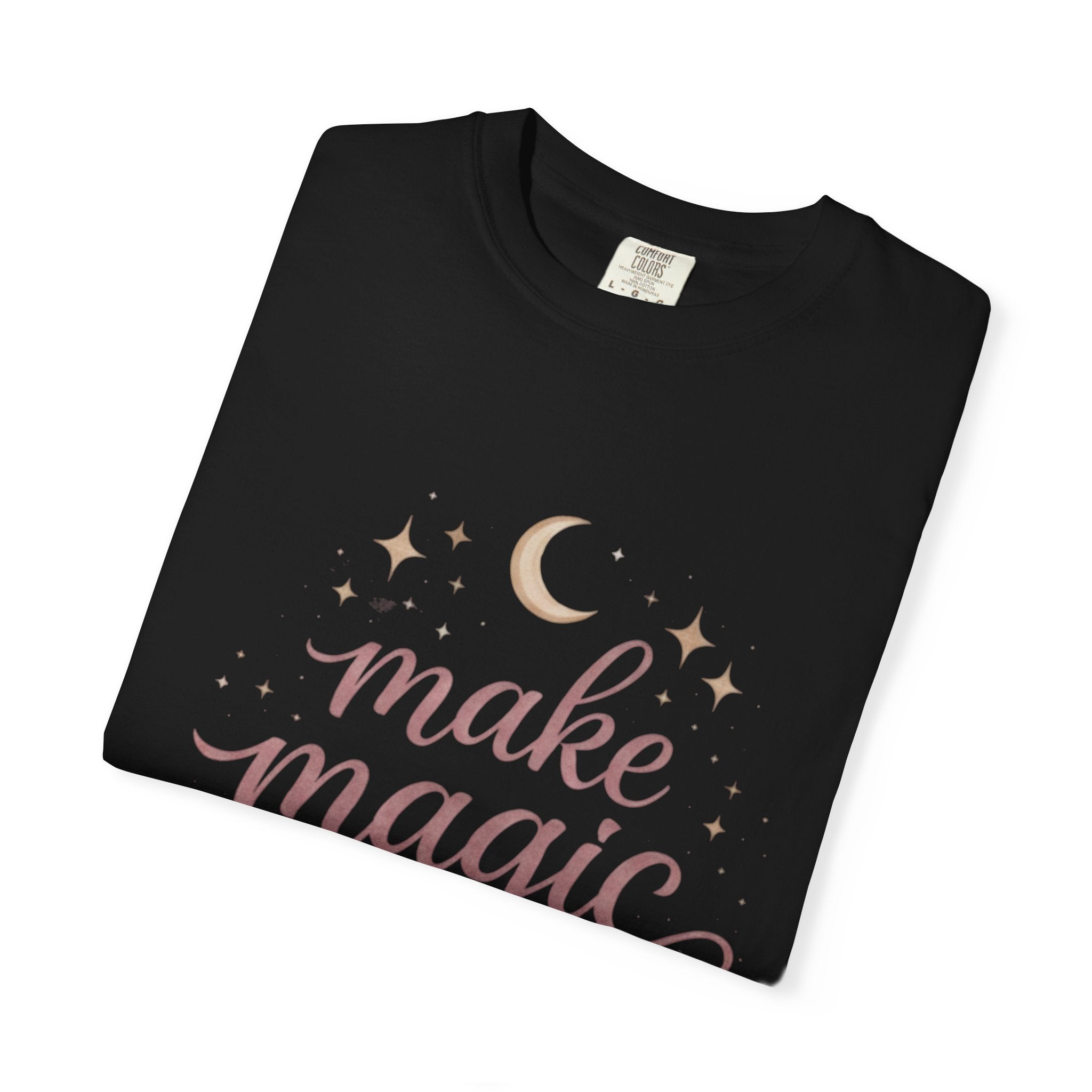 Make Magic moon stars script design T-Shirt | mystical celestial typography
